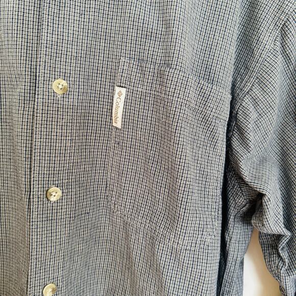 Columbia Sportswear USA Mens Cotton Grey Plaid Long Sleeve Button Down Shirt M - Picture 3 of 7